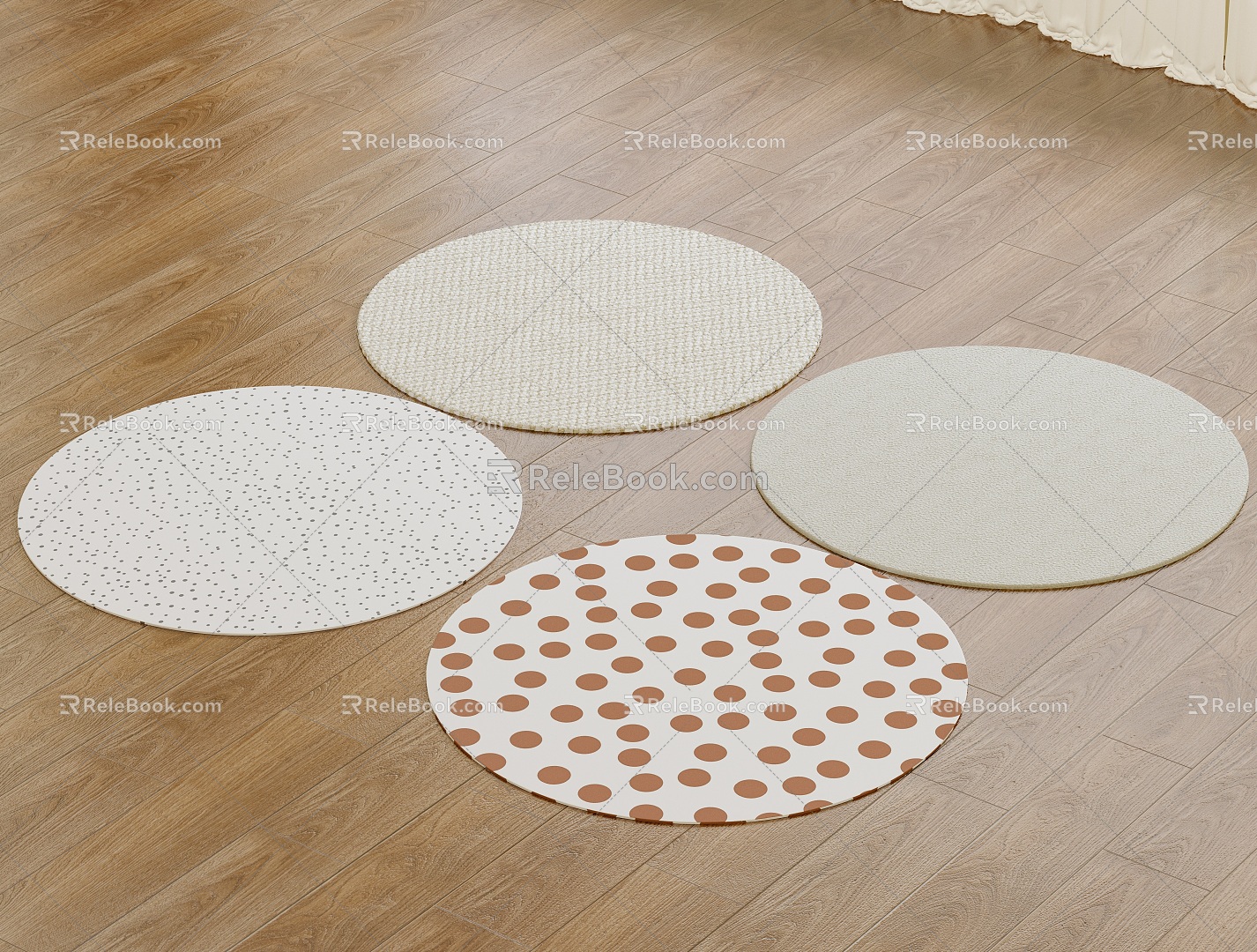 Round carpet combination 3d model