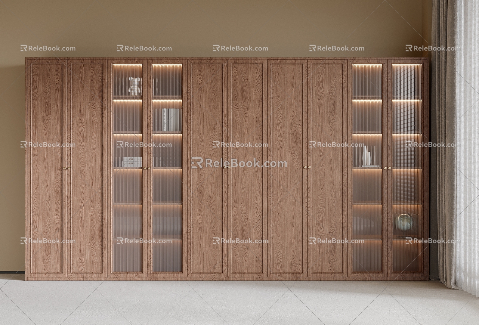 bookcase whole wall cabinet 3d model