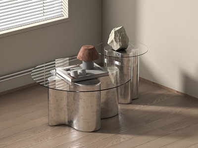 Glass metal coffee table model