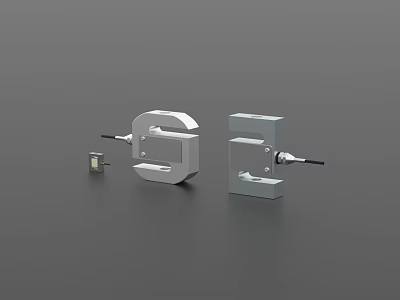 Silver Metal Mechanical Components With Hole And Rod Design For Industrial Use 3d model