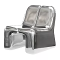 Sleek Modern Light Green Leisure Chair With Glossy Surface And Streamlined Design
