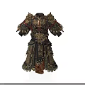 Ancient Ornate Armor With Intricate Gold Decorations And Battle Ready Design