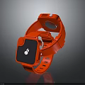 Red Smartwatch Modern Design With Square Dial Digital Display And Silicone Strap