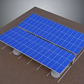 Efficient Blue Solar Panel Arrays Mounted On Ground For Computer Systems 3d model