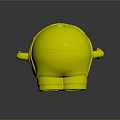 Minion Character Figure With Yellow Body Big Eyes Red Mouth Purple Overalls And Goggles