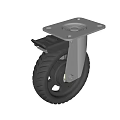 Industrial Rubber Tire With Metal Plate Base And Brake For Heavy Duty Use