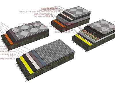 High Quality Hardware Tools for Building Floor Installation with Insulation Layers 3d model