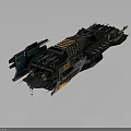 Futuristic Interstellar Spaceship Design With Advanced Multi Engine And Detailed Armored Structure