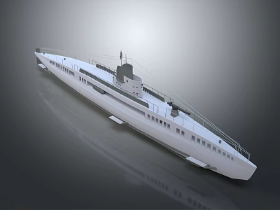 White Wooden Boat With Sleek Hull Design Upper Deck And Windows Details 3d model