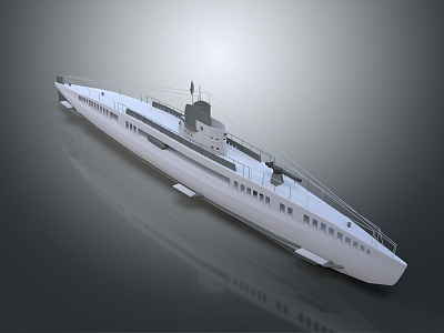 modern ship submarine ship 3d model