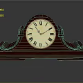 Vintage Red Wooden Mantel Clock With Roman Numeral Dial And Decorative Base
