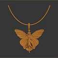 Orange Butterfly Shaped Pendant Necklace With Elegant Design For Daily Use