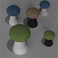 Beige Upholstered Stool With Black Conical Base Modern Home Decor Design
