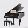 Grand Pianos As Musical Instruments With Black And White Colors Matching Stools Open Music Sheets