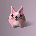 Cute Pink Cat Shaped Decorative Ornament Set for Home Interior Decoration