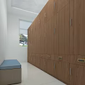 Modern Elevator Hallway With Spacious Bright Interior Polished Floor Glass Doors And Company Logo