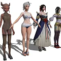 Modern Game Role Game Characters 3d model
