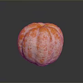Peeled Tangerine With Orange And White Textured Surface On Dark Background With Reflection
