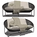 Modern Outdoor Sofa Double Sofa Rattan Sofa 3d model