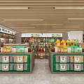Modern Store Interior With Shelves Display Counters Cashier Desk And Ceiling Lighting 3d model