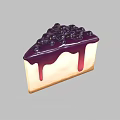 Delicious Blueberry Cheesecake Slice With Fresh Blueberries And Purple Sauce