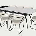 Minimalist Modern Conference Table With White Tabletop Black Legs And White Chairs