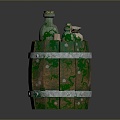 Wooden Barrel Water Barrel Old Wooden Barrel Water Barrel Pot Container Realistic 3d model