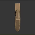 Curved Golden Scimitar Weapon With Green Accents And Reflection On Dark Background
