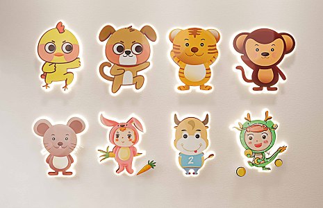 Children's animal pendant wall decoration 3d model