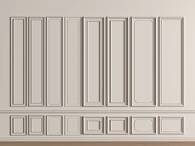 French clapboard line background wall 3d model