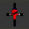Red Unicycle With Black Wheel White Frame And Red Handlebar Modern Design