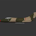 Camouflage Military Aircraft Model With Green Beige Body Red Nose And Missiles