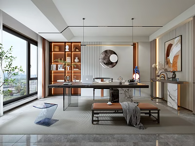 New Chinese Style Study 3d model