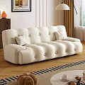 Sofa Cream Style Sofa Bed Folding Sofa 3d model