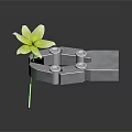 Decorative Modern Garden Ornament With Yellow Flower And Metal Structure