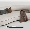 Modern Multiplayer Sofa Curved Multiplayer Sofa 3d model