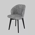 Stylish Modern Gray Striped Upholstered Accent Chair With Dark Wooden Legs