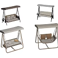 Various Design Hanging Swing Chairs With Canopies Metal Frames And Neutral Cushions