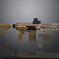 Modern Orange Tactical Rifle With Scope Magazines And Tactical Design