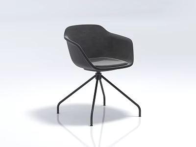 Modern Black Office Chair With Ergonomic Design And Metal Swivel Base 3d model