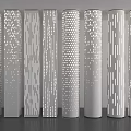 Luminous Column Hollow Column Gradient Hollow Column Technology Sense Decorative Column Gradient Perforated Column Cylinder 3d model