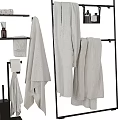 Modern Bathroom Accessories With Hanging Towels Storage Racks And Toiletries Mirror