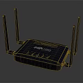 Black Zyxel Wireless Router With Four External Antennas For Home Network Use