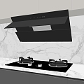 Range Hood Stove Combination Stove Side Range Hood 3d model