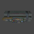 Weapon Bomb With Electronic Circuit Board Digital Timer Yellow Coiled Hose And Metal Straps