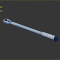 Silver Metal Torque Wrench Hardware Tool With Long Handle And Reflective Surface 3d model