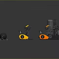 Different Types Of Fitness Equipment With Colorful Game Illustration And Figures