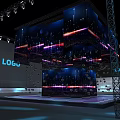 Modern Stage Design With Large LED Screens And Colorful Lighting Effects