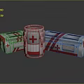 First Aid Medical Kits With Red Cross Symbols In Various Shapes And Straps
