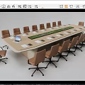 Modern Conference Table and Chair Conference Table 3d model